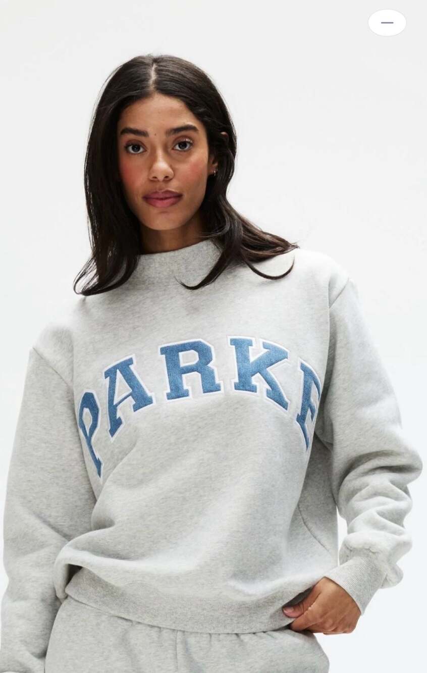 Parke Varsity Mockneck Sweatshirt Classic Grey Vintage Denim Size S/M